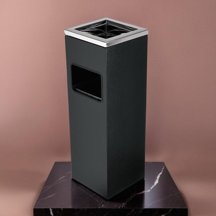 Álló hamuzó hulladéktartóval, 20×20×60 cm, rozsdamentes
