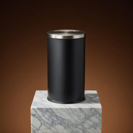   Szemetes kivehető galvanizált vödörrel, 80 l, 37×71 cm, porszórt fekete