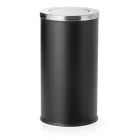 Szemetes kivehető galvanizált vödörrel, 80 l, 37×71 cm, porszórt fekete