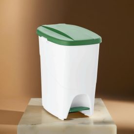 Pedálos szemetes, 25 l, polipropilén, zöld tető