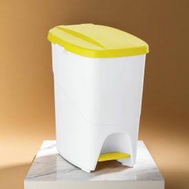 Pedálos szemetes, 25 l, polipropilén, sárga tető