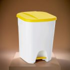 Pedálos szemetes, 40 l, polipropilén, sárga tető