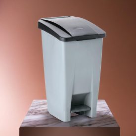 Pedálos szemetes, 60 l, polietilén, fekete tető