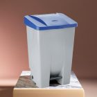 Pedálos szemetes, 80 l, polietilén, kék tető