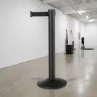 Kordonoszlop, fekete, 4,5 m fekete szalag, Largeflex