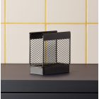 Szalvétatartó, fém, 13,3×6,7×14 cm, porszórt fekete