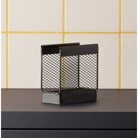 Szalvétatartó, fém, 13,3×6,7×14 cm, porszórt fekete