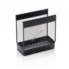 Szalvétatartó, fém, 13,3×6,7×14 cm, porszórt fekete