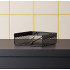 Szalvétatartó, fém, 19×19×6,5 cm, porszórt fekete