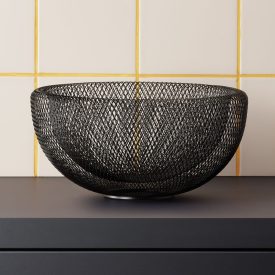 Fémkosár, 29,5×15 cm, porszórt fekete