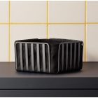 Kenyérkosár, pamutbéléssel, fém, 19×19×10,5 cm, porszórt fekete