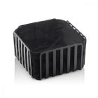 Kenyérkosár, pamutbéléssel, fém, 19×19×10,5 cm, porszórt fekete