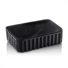 Kenyérkosár pamutbéléssel, fém, 28,5×18,5×8 cm, porszórt fekete
