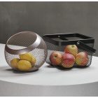 Négyszög gyümölcskosár, 24 cm, porszórt fekete