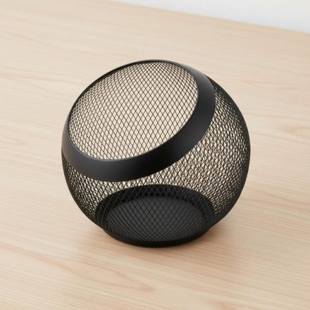 Fém gyümölcstartó kosár, 24 cm, porszórt fekete