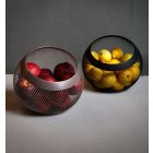 Fém gyümölcstartó kosár, 24 cm, porszórt fekete