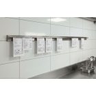 Blokktartó sín, 120×8 cm, rozsdamentes