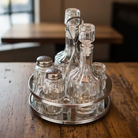 Asztali patika, 5 részes, fogvájótartóval, 17 cm