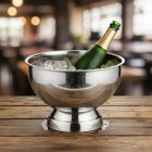 Pezsgősvödör, talpas, 15 l, 40×27 cm, rozsdamentes