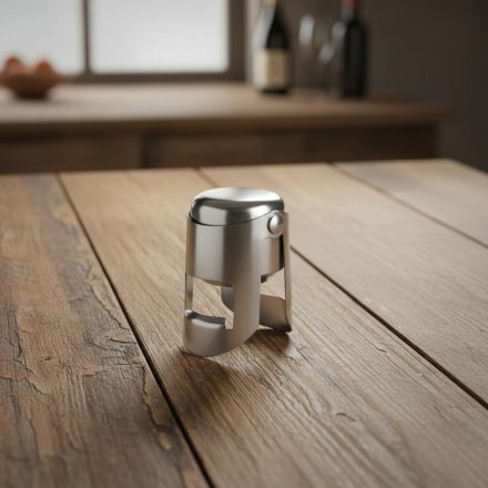 Pezsgősüveg-lezáró, 3 cm, króm