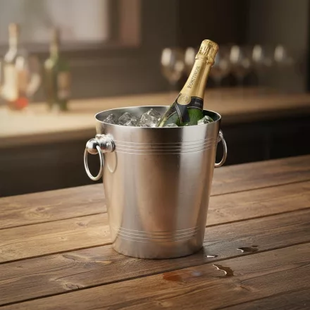 Pezsgősvödör, 3,7 l, 19×20 cm, alumínium