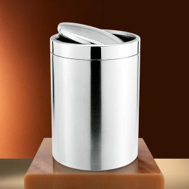 Szemetes billenő fedéllel, 5 liter, rozsdamentes