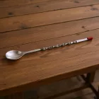 Koktélkanál csavart nyéllel, 28,5 cm, rozsdamentes