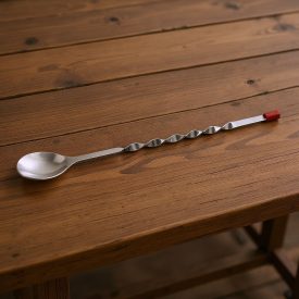 Koktélkanál csavart nyéllel, 28,5 cm, rozsdamentes