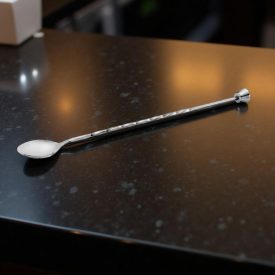 Koktélkanál koktéltörővel, 28,5 cm, rozsdamentes