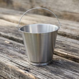 Vödör, 15 liter, talpas, 33×36 cm, rozsdamentes