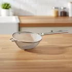 Erősített szűrő rozsdamentes nyéllel 35 cm, dupla hálós