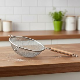 Szűrő fanyéllel 27 cm, dupla hálós