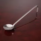 Szűrőkanál, kerek, rozsdamentes, nyélhossz.: 27 cm, átmérő 8 cm