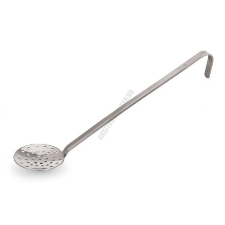 Szűrőkanál, kerek, rozsdamentes, nyélhossz.: 27 cm, átmérő 8 cm