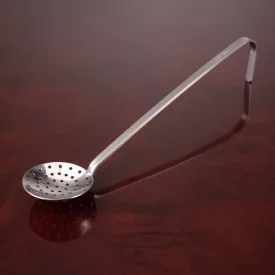   Szűrőkanál, kerek, rozsdamentes, nyélhossz.: 32 cm, átmérő 10 cm