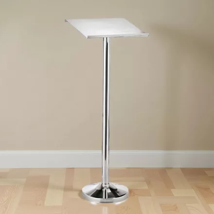 Kiállító pult, 118 cm, ezüst színű