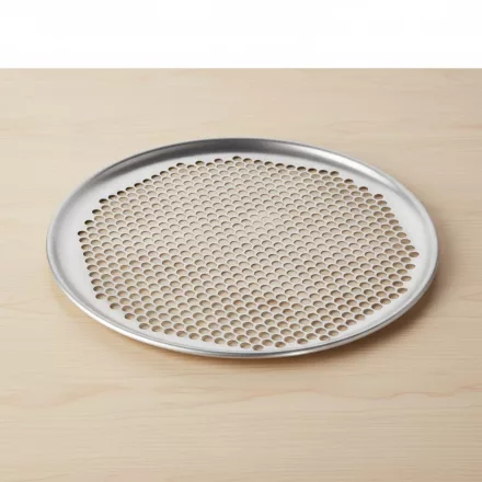 Pizzaforma, felső átm.: 25 cm, alsó átm.: 23 cm, perforált, alumínium