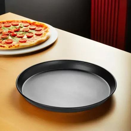 Pizzaforma, felső átm.: 32 cm, alsó átm.: 30 cm, kékvas