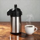 Termosz, pumpás, 2,2 liter, 35 cm magas, rozsdamentes