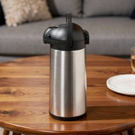 Termosz, pumpás, 5 liter, 43 cm magas, rozsdamentes