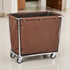 Szennyesgyűjtő kocsi, 95×58×84 cm, barna