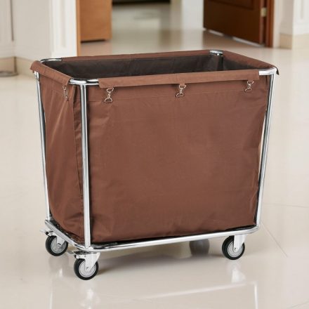 Szennyesgyűjtő kocsi, 95×58×84 cm, barna