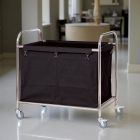 Szennyesgyűjtő kocsi, 90×54×92 cm, fekete