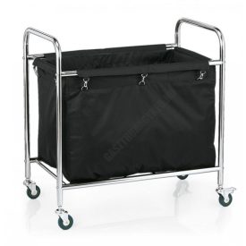 Szennyesgyűjtő kocsi, 90×54×92 cm, fekete