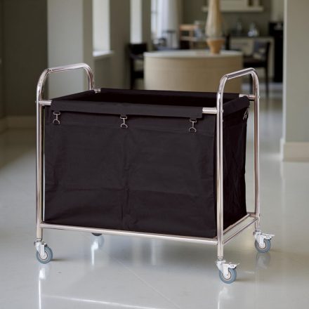 Szennyesgyűjtő kocsi, 90×54×92 cm, fekete