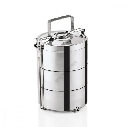 Ételszállító edény, 3×900 ml, duplafalú rozsdamentes