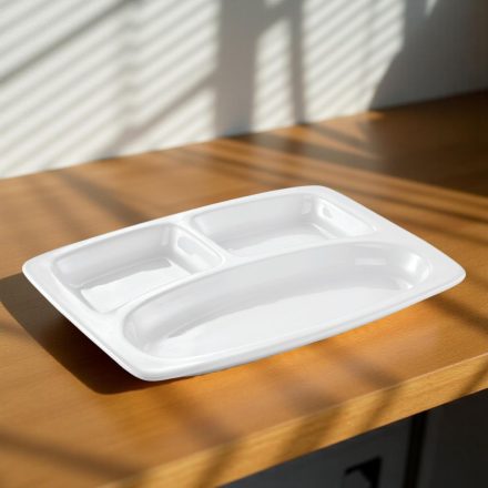 Porcelán tál, 3 részre osztott, 31×23×3 cm