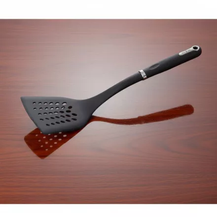 Fordítólapát, perforált, 35,3 cm, gumírozott nyél, Let's Cook