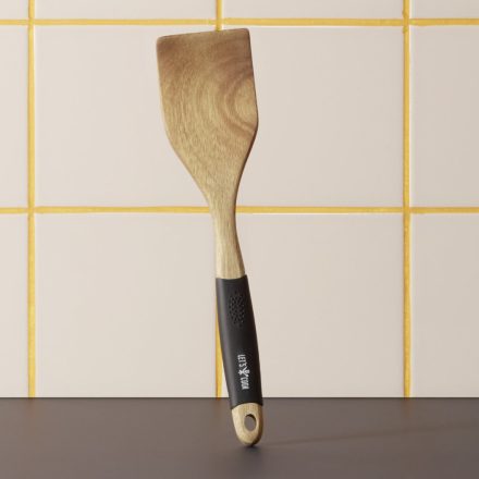 Fordítólapát, 30,5 cm, szilikon nyél, akácfa, Let's Cook