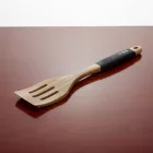 Fordítólapát, perforált, 30,5 cm, szilikon nyél, akácfa, Let's Cook